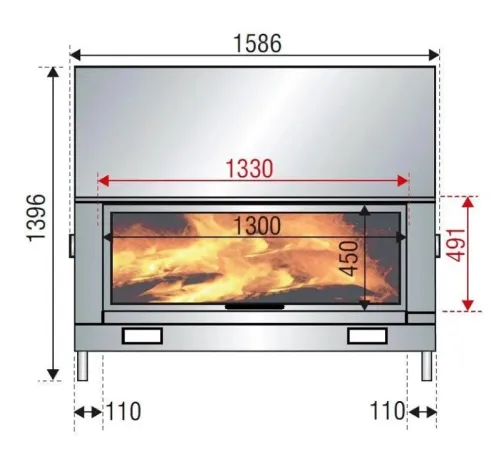 фото Сквозная каминная топка Axis H1600 DF