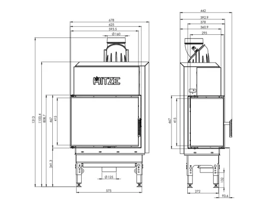 фото Каминная топка Hitze HST 59x43 L/R