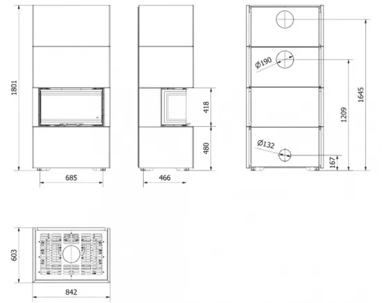 фото Каминокомплект Kratki Home Easy Box с топкой NBC