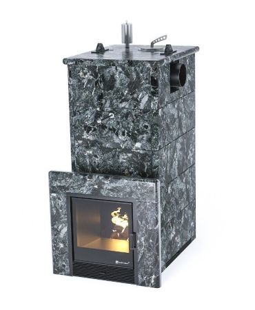 фото Печь для бани Easysteam Геленджик в полноценном кожухе с закрытым верхом с боковым подключением