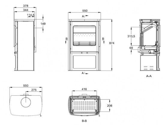 фото Печь-камин Firebird OPERA песчаник