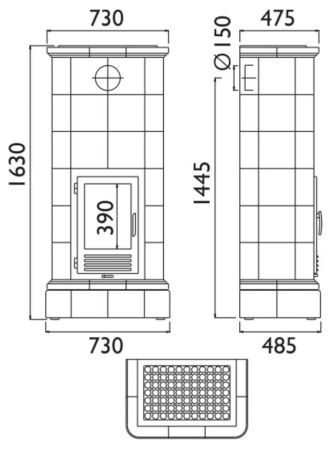 фото Керамический камин Kaledonie K, TV 6,9kW