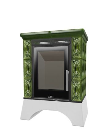 фото Печь-камин ABX HELVETIA EXclusive, белый цоколь - вставка Orion