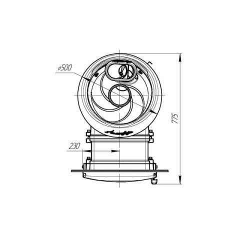 фото Печь банная Атмосфера L с облицовкой Окаменевшее дерево