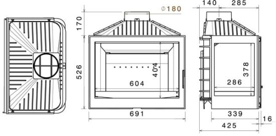 фото Каминная топка Liseo LCI 007 GFR стекло справа