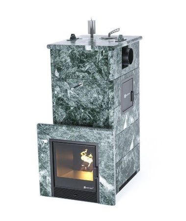 фото Печь Геленджик М2 в полноценном кожухе с закрытым верхом с боковым подключением