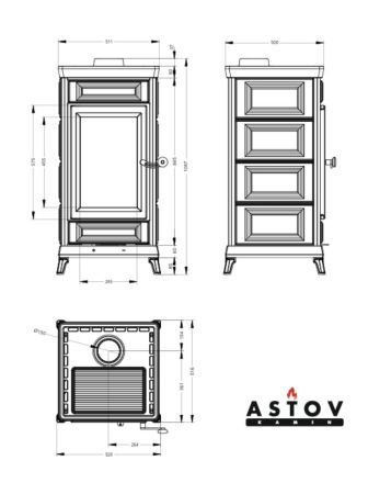 фото Печь-камин Астов Майолика чугун