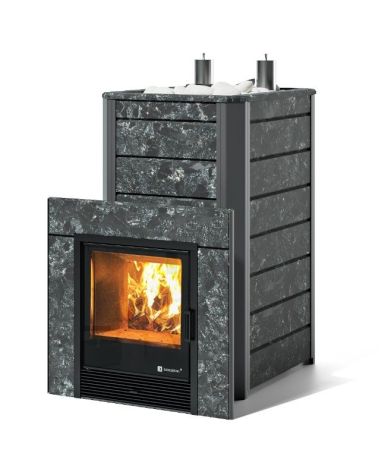 фото Печь для бани Easysteam Ялта 40 К/2024 в облицовке из камня