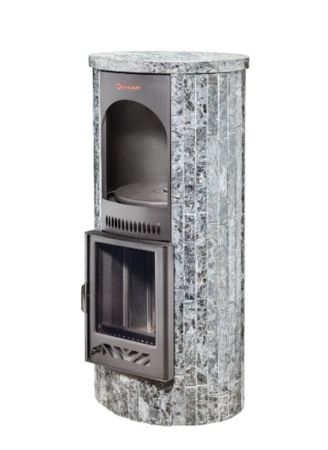 фото Печь отопительно-варочная Лада в облицовке из натурального камня