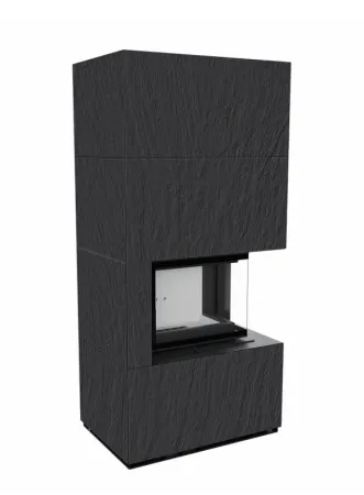 фото Каминокомплект Kratki FLOKI, угловое стекло справа