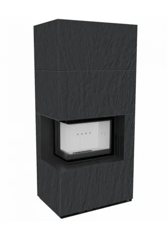 фото Каминокомплект Kratki FLOKI, угловое стекло слева