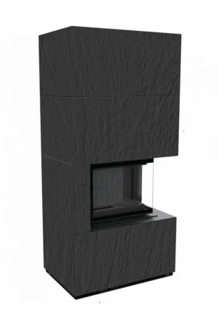 фото Каминокомплект Kratki FLOKI, угловое стекло справа