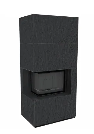 фото Каминокомплект Kratki FLOKI, угловое стекло слева