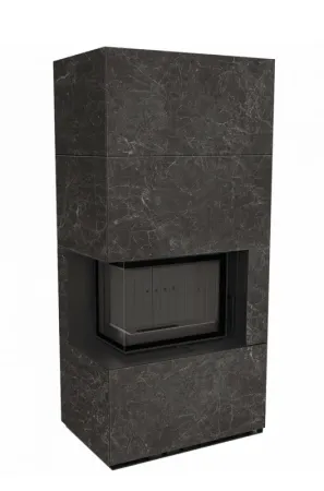 фото Каминокомплект Kratki FLOKI, угловое стекло слева