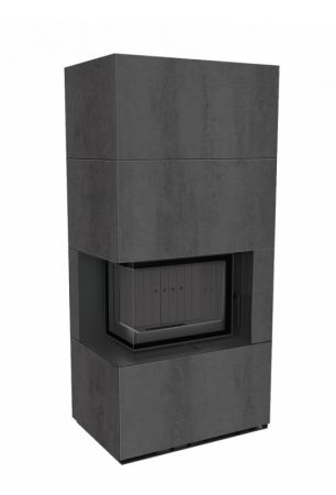 фото Каминокомплект Kratki FLOKI, угловое стекло слева