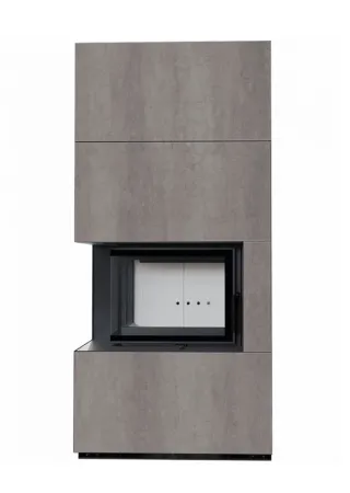 фото Каминокомплект Kratki FLOKI, угловое стекло слева