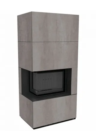 фото Каминокомплект Kratki FLOKI, угловое стекло слева