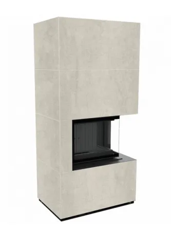 фото Каминокомплект Kratki FLOKI, угловое стекло справа