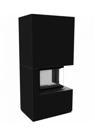 фото Каминокомплект Kratki FLOKI, угловое стекло справа