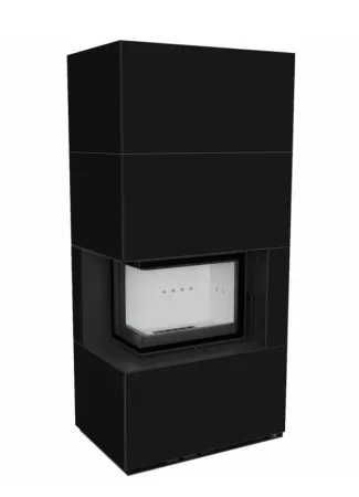 фото Каминокомплект Kratki FLOKI, угловое стекло слева