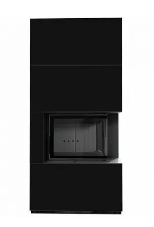 фото Каминокомплект Kratki FLOKI, угловое стекло справа