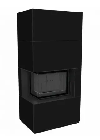 фото Каминокомплект Kratki FLOKI, угловое стекло слева