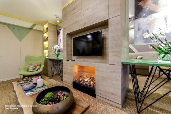 фото Очаг электрокамина для квартиры Cassette L с иллюзией дыма