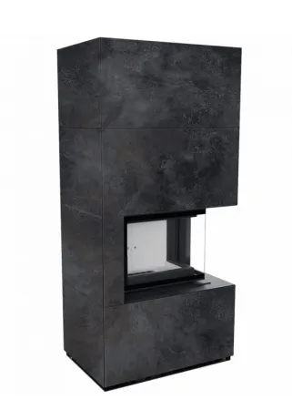 фото Каминокомплект Kratki FLOKI, угловое стекло справа