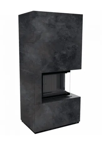 фото Каминокомплект Kratki FLOKI, угловое стекло справа