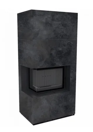 фото Каминокомплект Kratki FLOKI, угловое стекло слева