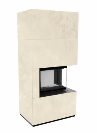 фото Каминокомплект Kratki FLOKI, угловое стекло справа