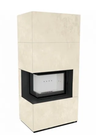 фото Каминокомплект Kratki FLOKI, угловое стекло слева