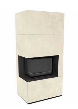 фото Каминокомплект Kratki FLOKI, угловое стекло слева