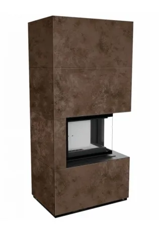 фото Каминокомплект Kratki FLOKI, угловое стекло справа