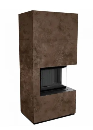 фото Каминокомплект Kratki FLOKI, угловое стекло справа