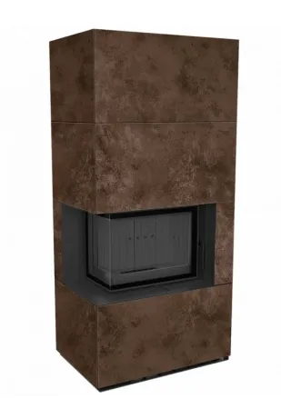 фото Каминокомплект Kratki FLOKI, угловое стекло слева