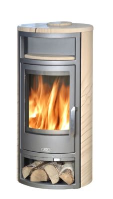  фото Печь-камин Polar 6 в облицовке бразильский песчаник ABX