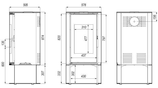 фото Печь-камин Defro Home Orbis Log  Black & White