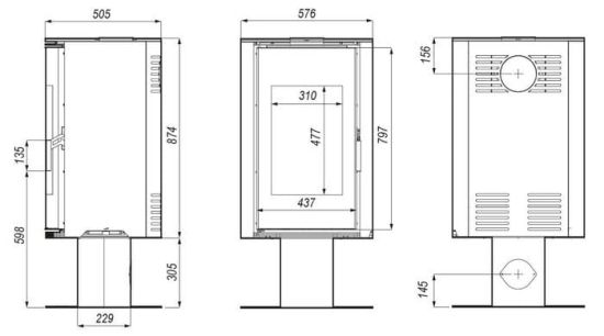 фото Печь-камин Defro Home Orbis Top Black & White