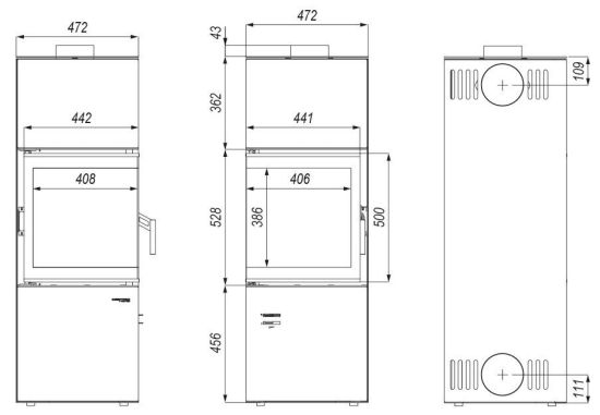 фото Печь-камин Defro Home Quadroom Black & White