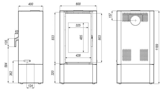 фото Печь-камин Defro Home Solum Log Black & White