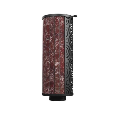 фото Дымоход конвектор в камне Атмосфера с чугунной трубой 