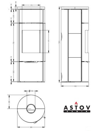 фото Печь-камин Астов R1.0 L K Max