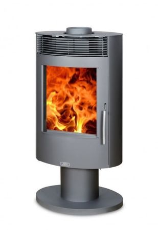 фото Поворотная печь-камин Tartu 5 серая сталь ABX