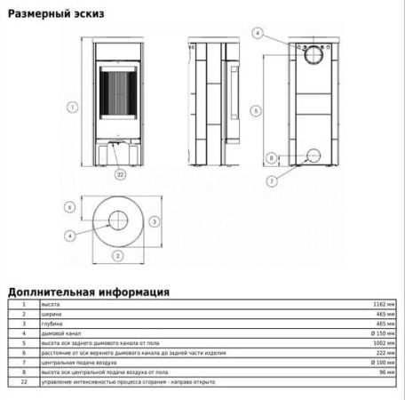 фото Цилиндрическая печь-камин Vigo черная сталь ABX