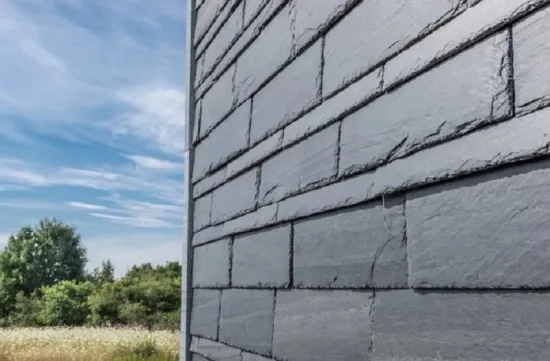 фото Плитка отделочная из натурального камня Сланец чёрный (натуральный скол) 100х300 мм