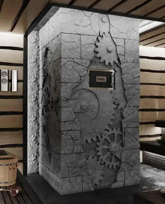  фото Банная печь Talc Art design Talcum stone в облицовке из натурального талькомагнезита