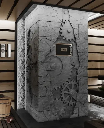 фото Банная печь Talc Art design Talcum stone в облицовке из натурального талькомагнезита