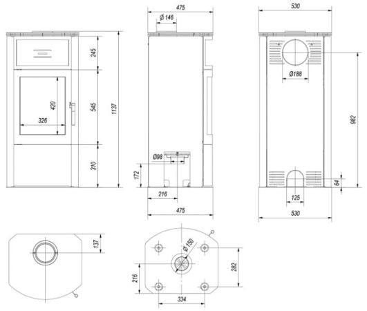 фото Вертикальная печь-камин KRATKI TITAN