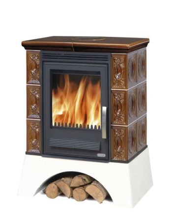 фото Керамический камин Helvetia LP с чугунной топкой